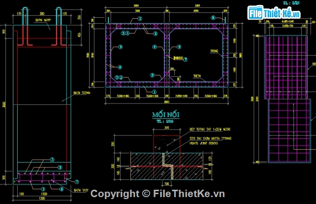 Bản vẽ chi tiết,cống đôi,cống hộp 3x3m